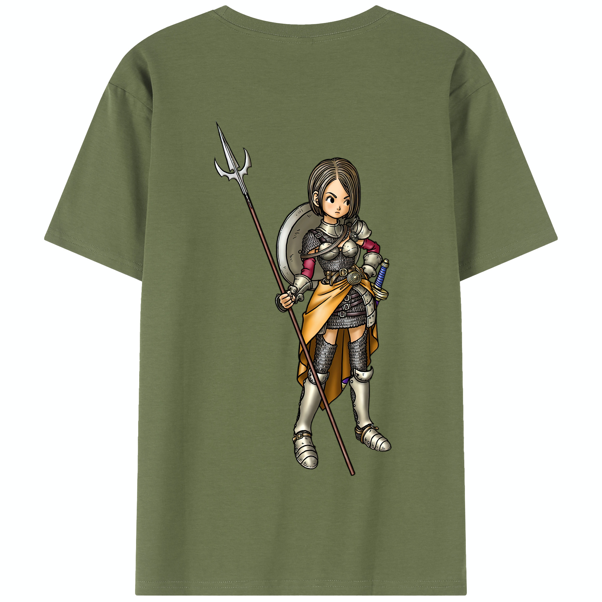 （画像用） ドラゴンクエスト Doragon Kuesuto Dragon Quest 綿100％半袖Tシャツ（背面プリント）